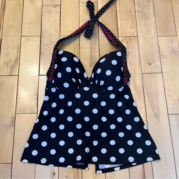 La Vie En Rose Swim La Via On Rose Polka Dot Tankini Bathing Suit
